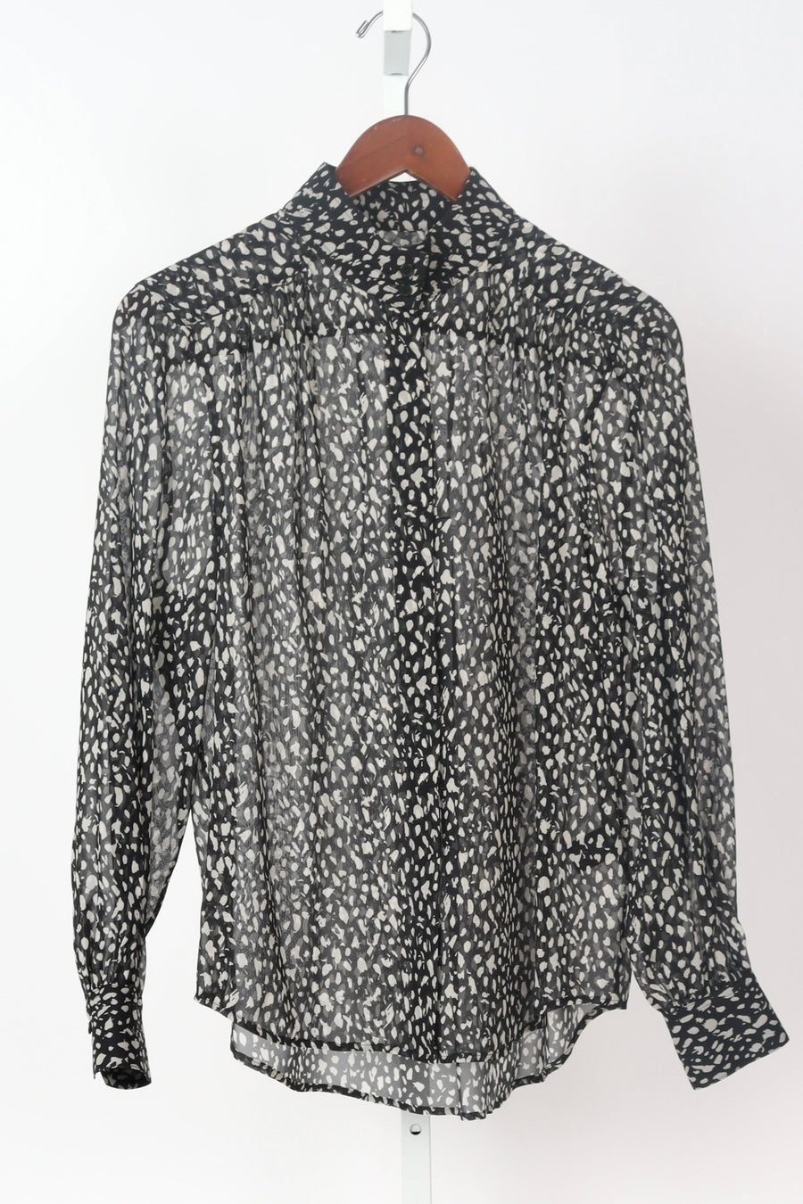 Revi Blouse - Black / Stone Cheetah Print