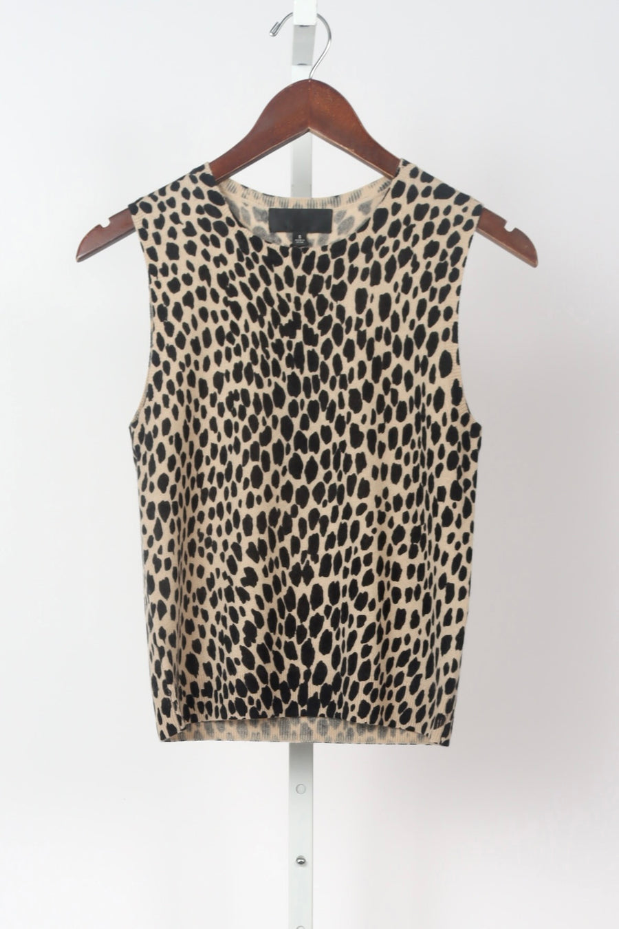 Nessa Sweater Tank - Taupe / Black Cheetah