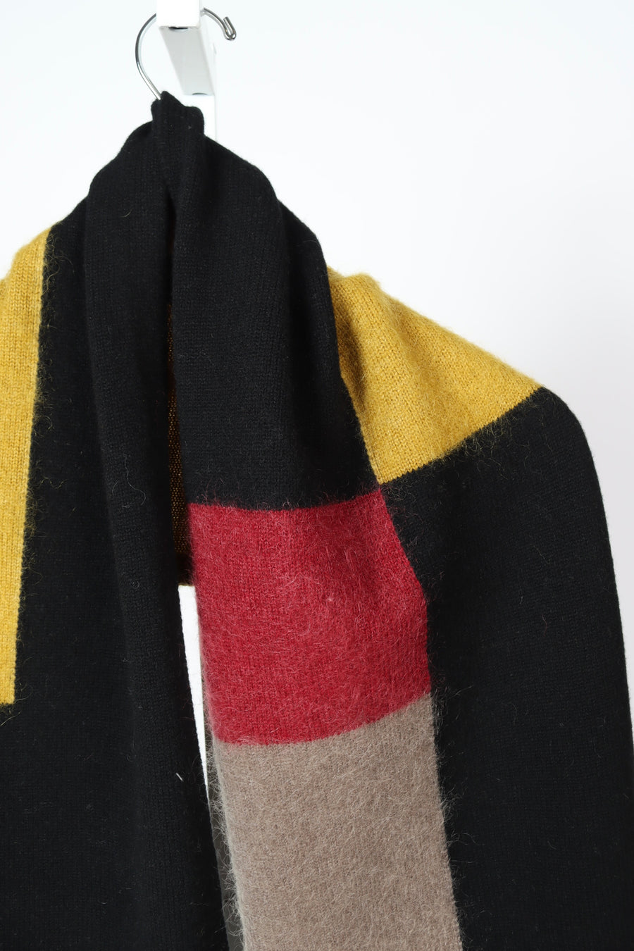 Overlay Wool Scarf - Smoke Combo