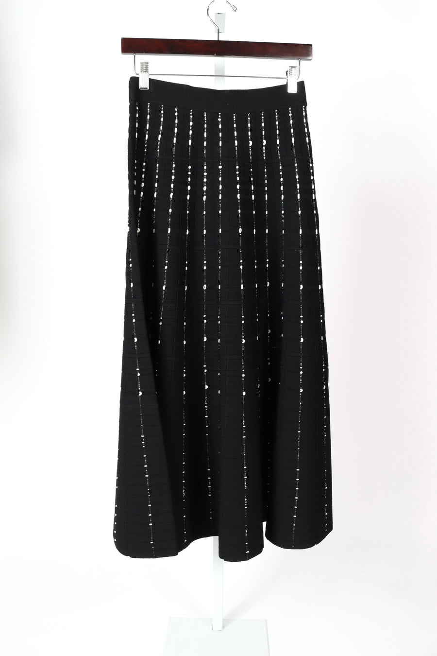 Fragmented Stripes Skirt - Black/Ivory