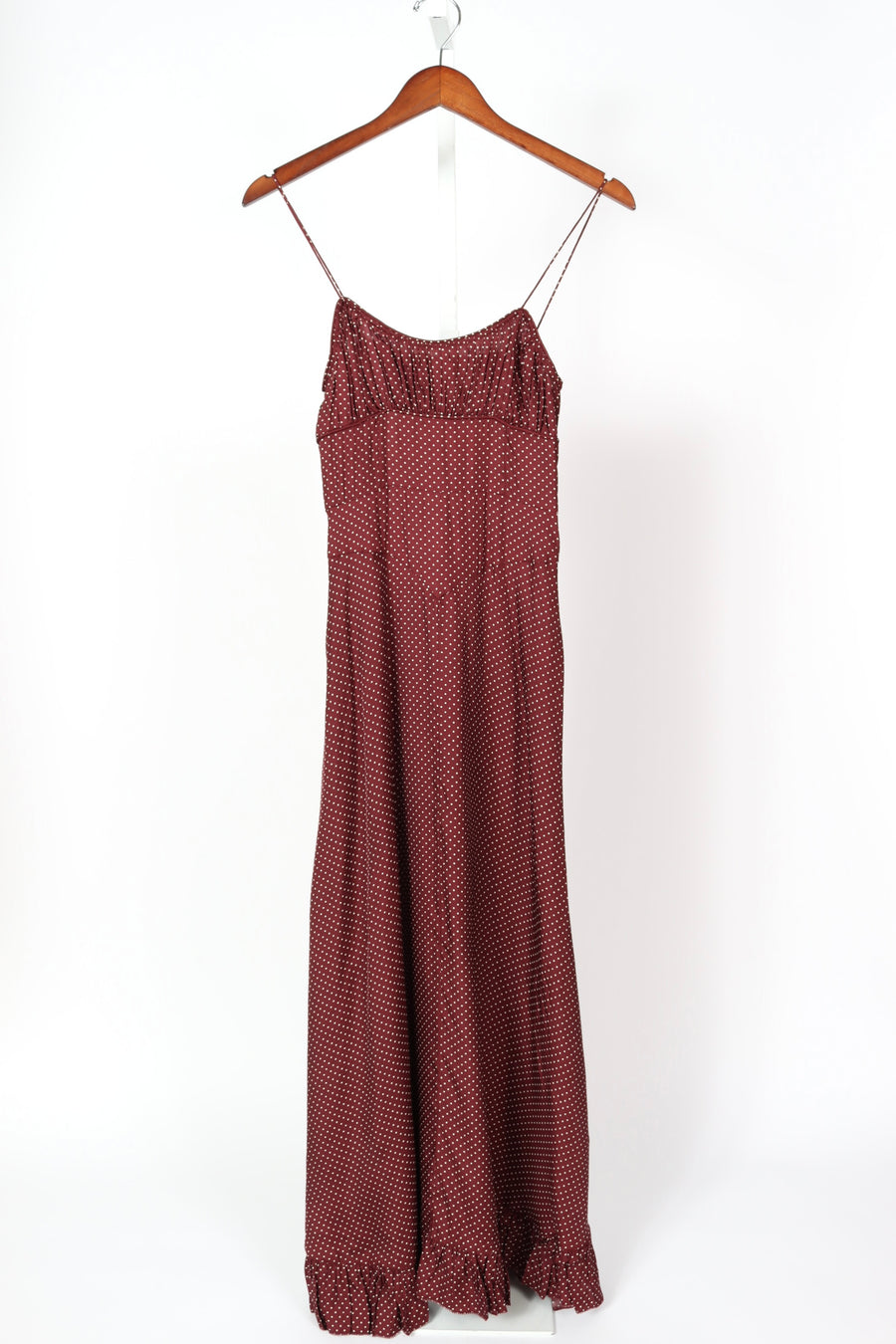 Rosaria Dress - Burgundy Collette Dot (By Phone Order Only)