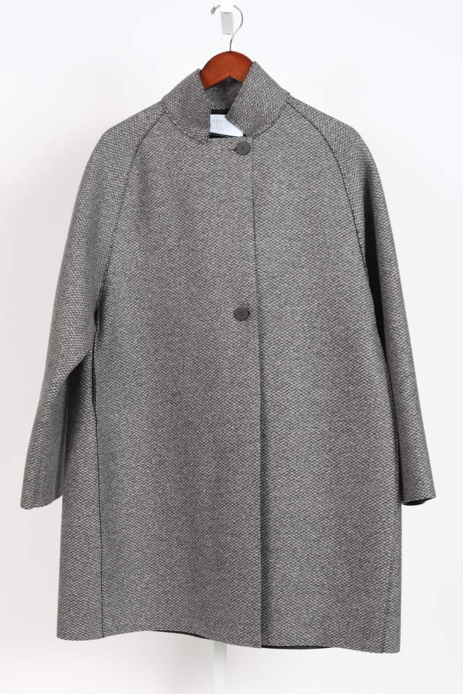 Raglan Cape Patterned Cashmere Blend - Black & White Twill