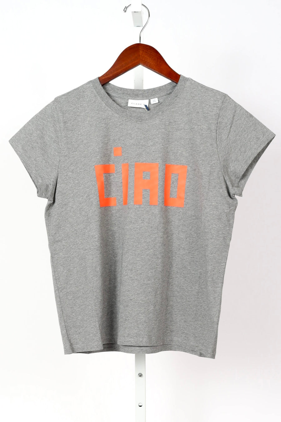 Classic Tee - Grey Melange w/ Safety Orange Block Ciao