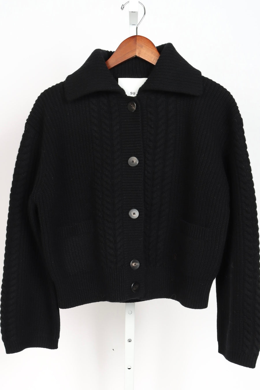 Cable Cardigan - Black