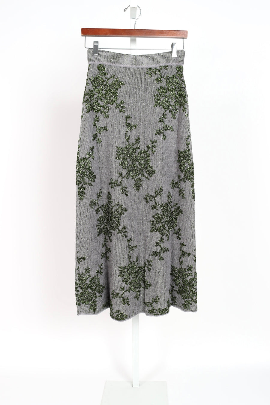 Broccada Skirt - Dove-Green