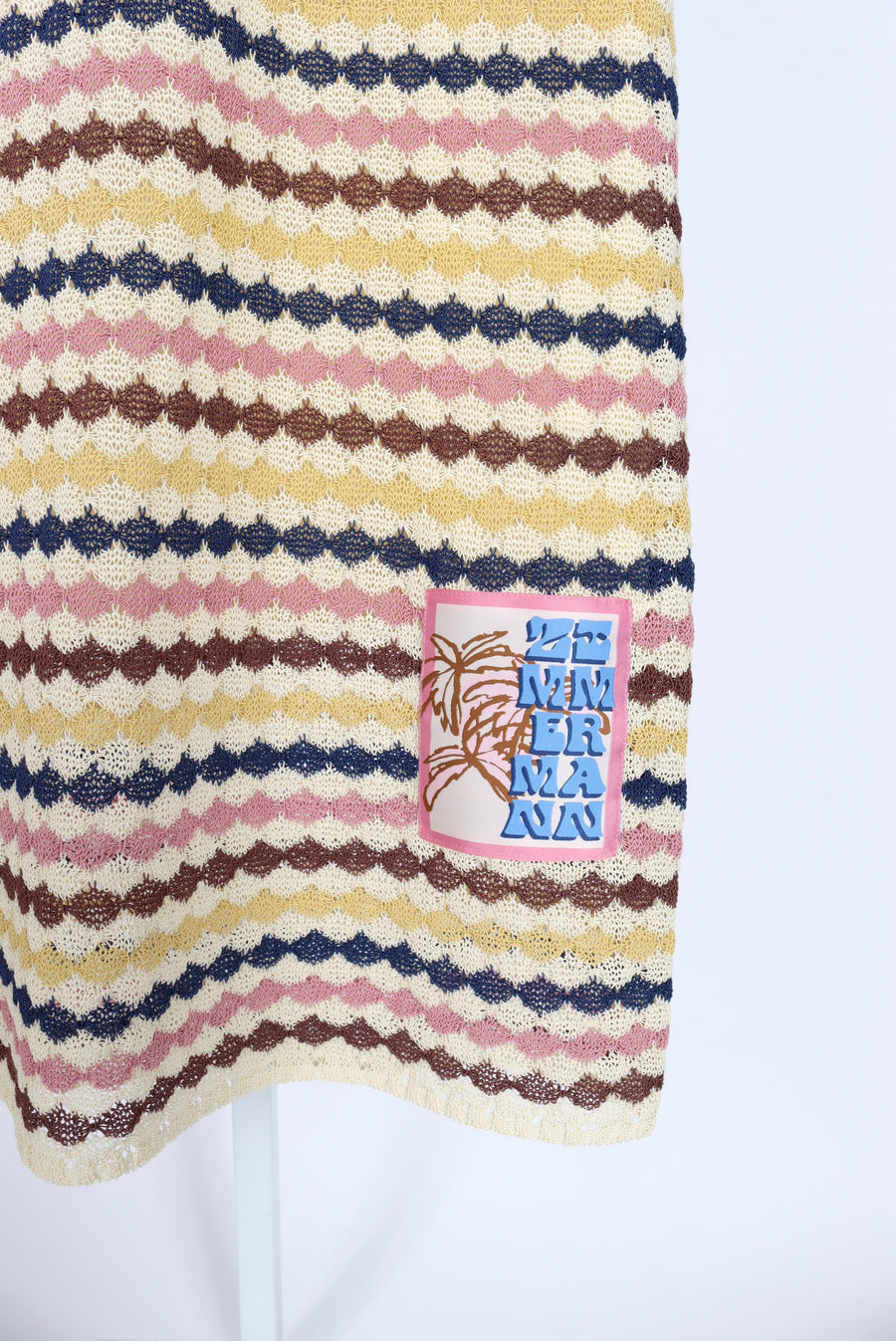 Awaken Scallop Knit Midi Skirt - Multi Stripe