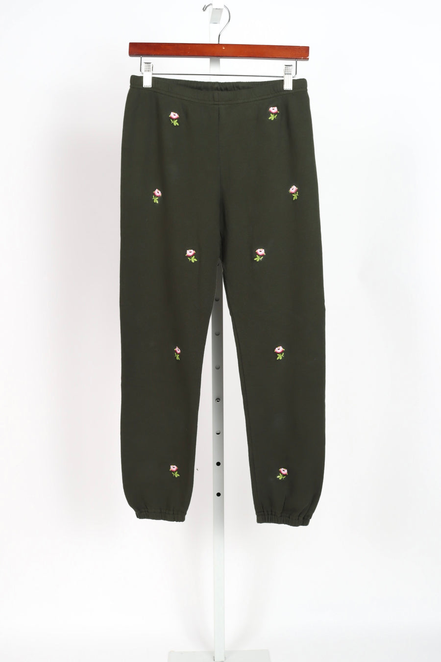 The Stadium Sweatpants - Woodland Green w/ Roses
