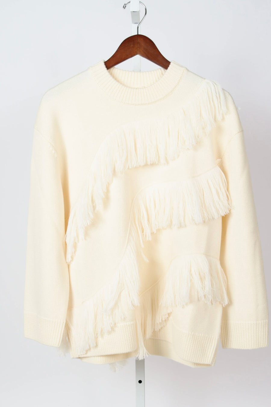 Ina Oversized Pullover w/ Fringe - Cowrie