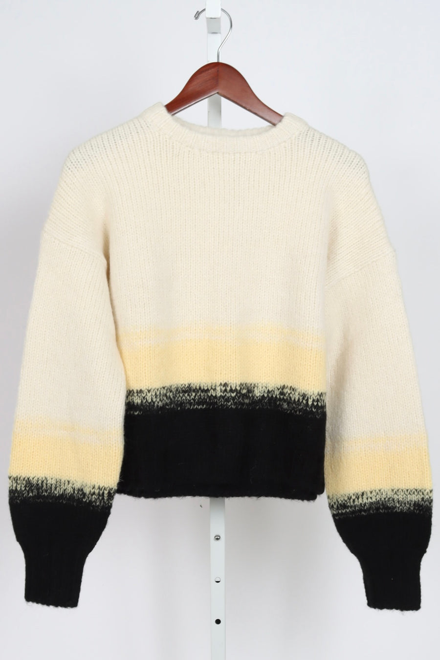 Sonia Color-Block Sweater - Ivory/Butter/Black