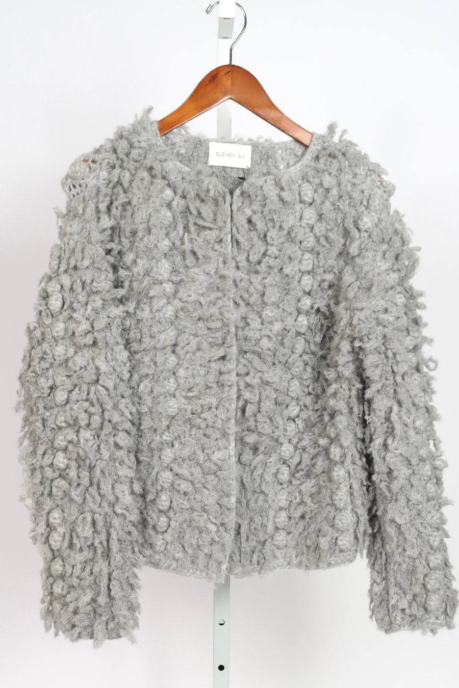Sophia Sweater Jacket - Pale Grey Melange