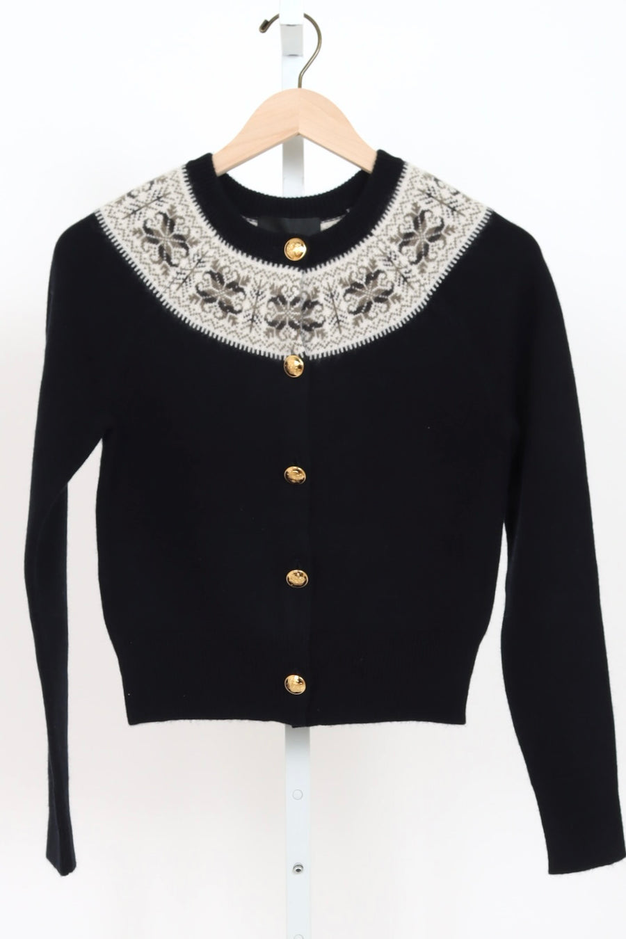 Josefa Cashmere Cardigan - Dark Navy Fair Isle