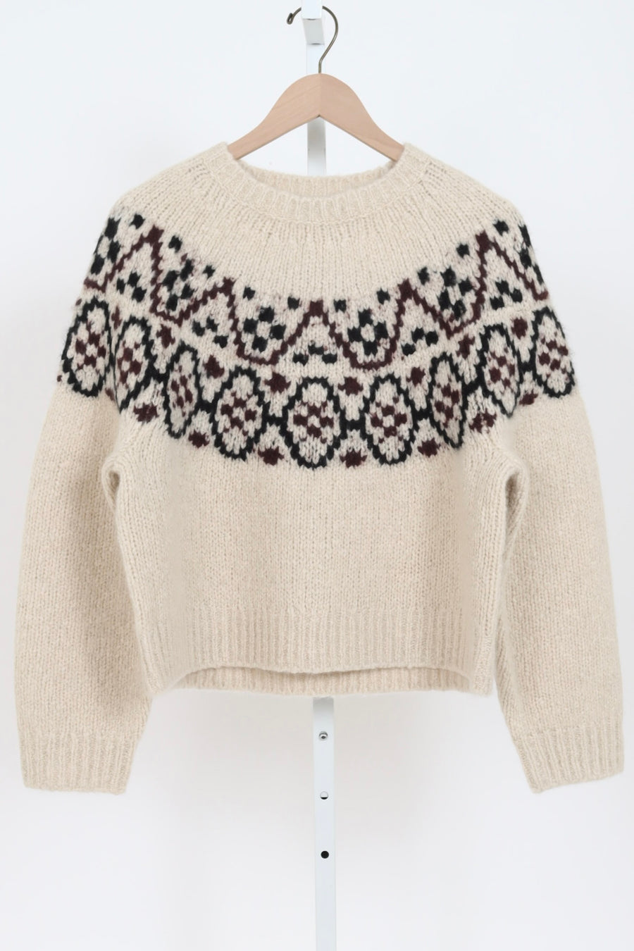 Chrissy Sweater - Beige Melange Fairisle