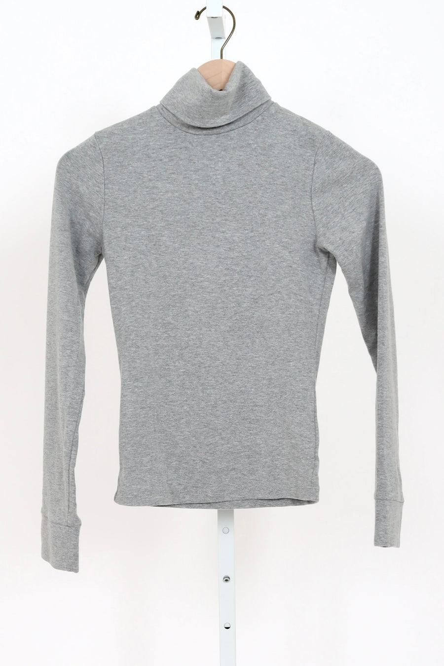 The Baby Rib Turtleneck - Heather Grey