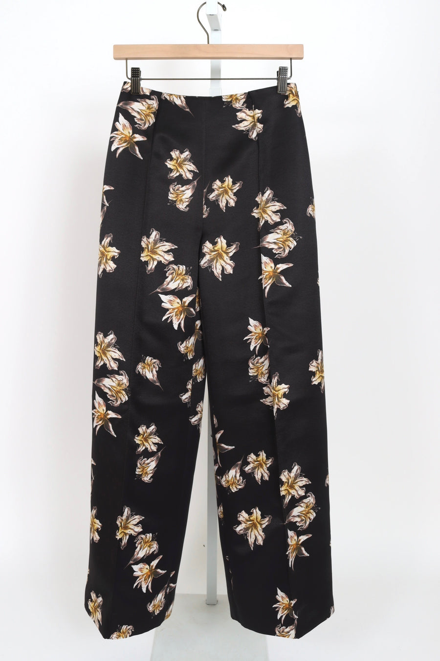 Daffy Trouser -  Festive Lilies - Black & Yellow