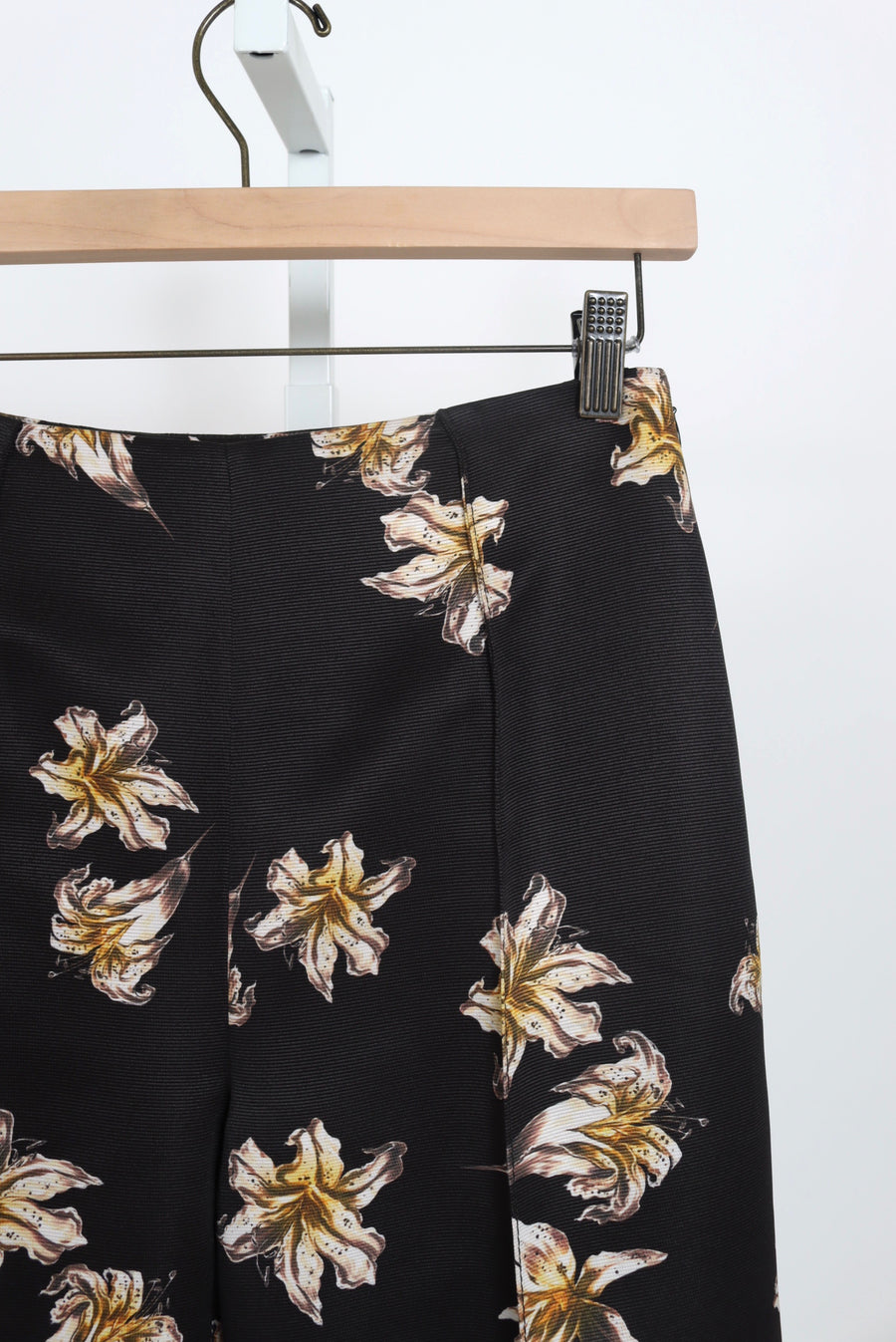 Daffy Trouser -  Festive Lilies - Black & Yellow
