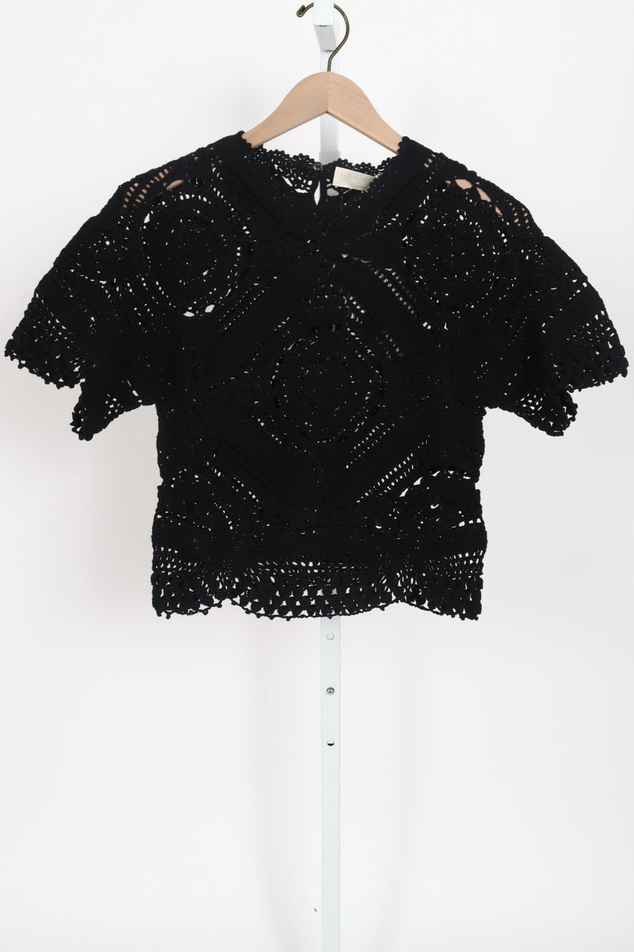 Maddalena Hand Crochet Top - Noir