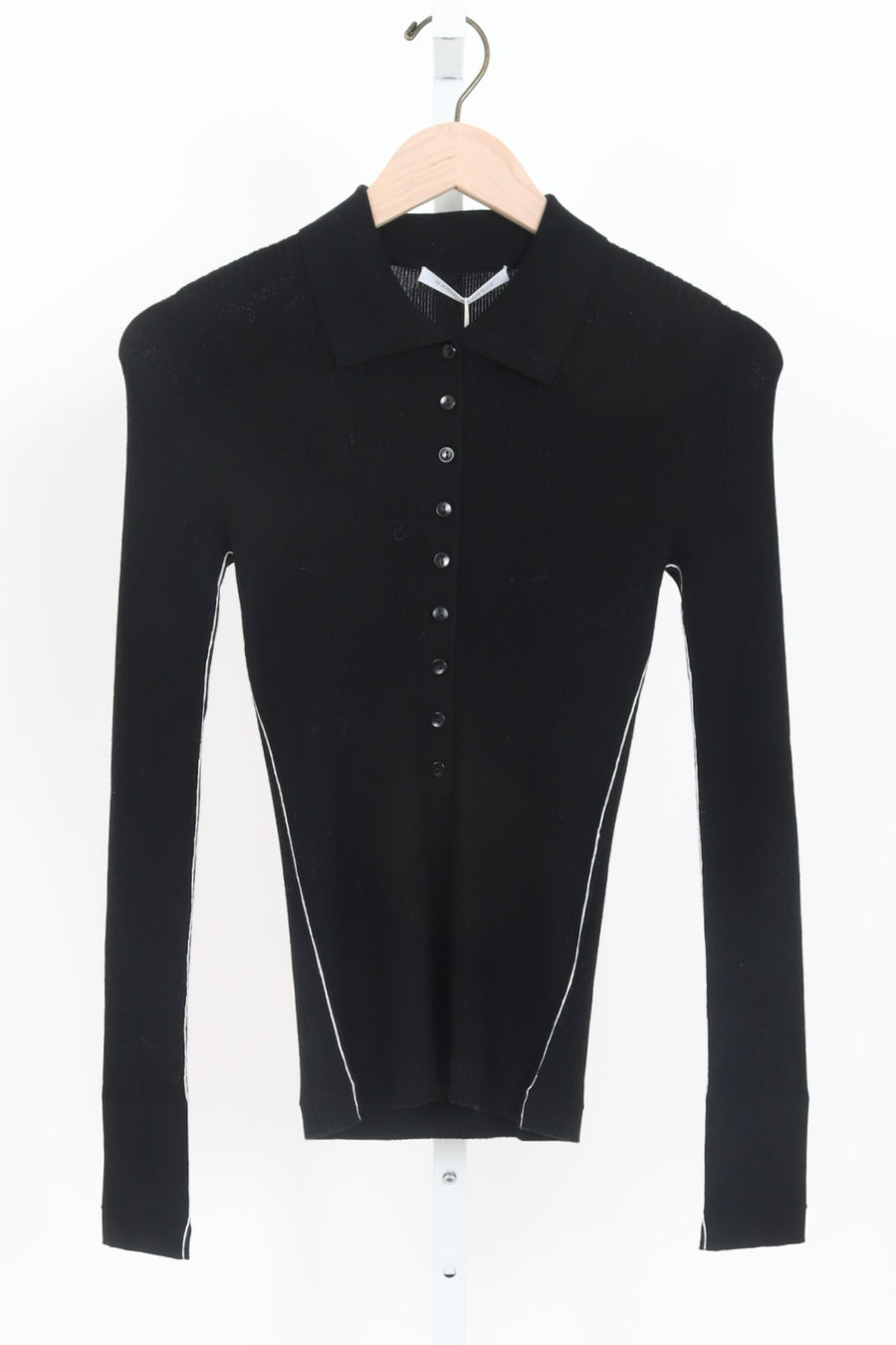 Tiny Button Polo - Black