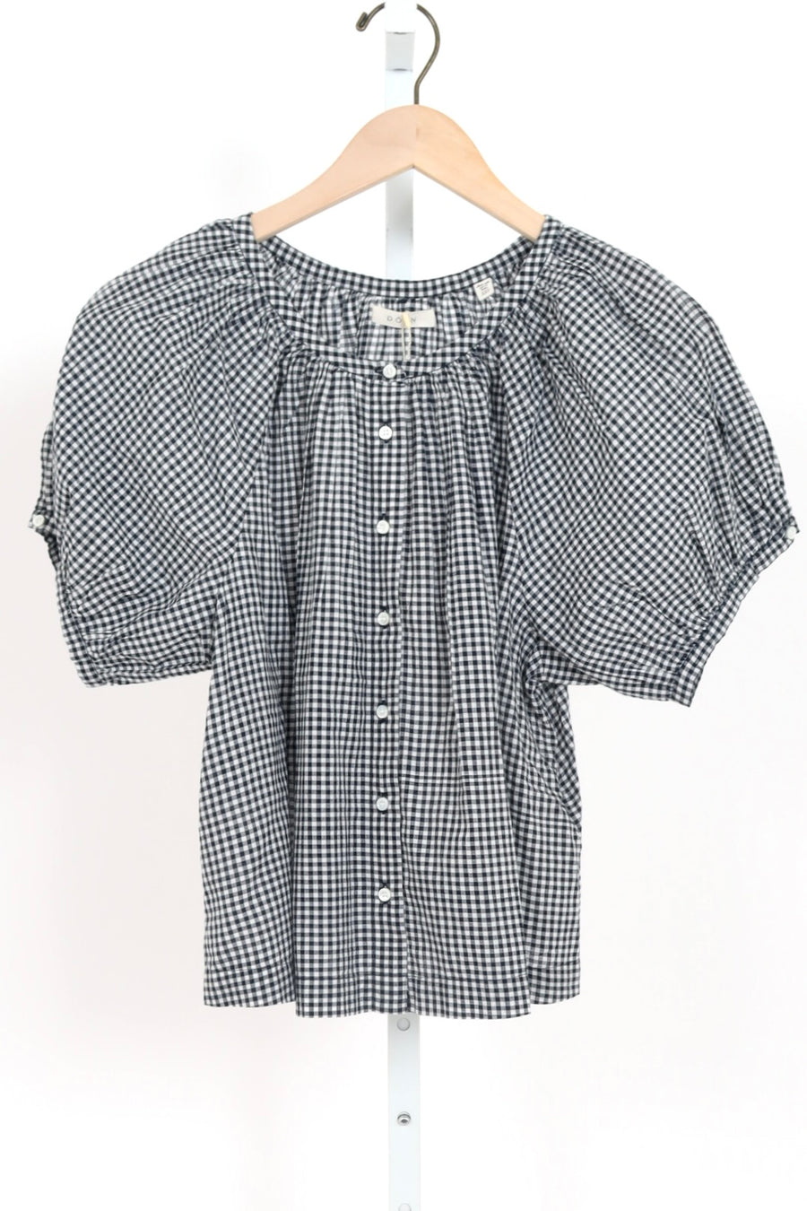 June Top - Navy La Maddalena Gingham (By Phone Order Only)