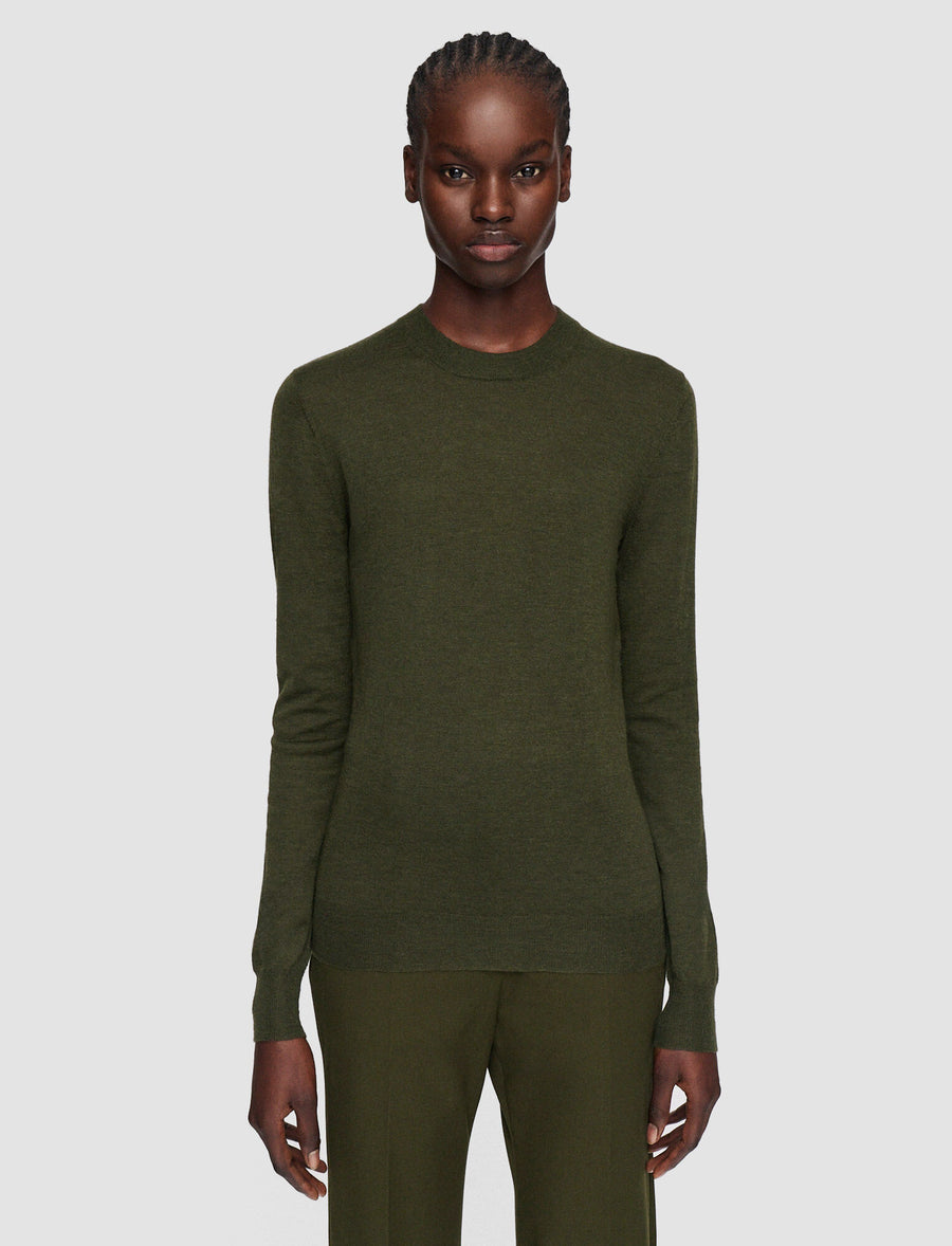 Cashair Round Neck Jumper - Hass Avocado