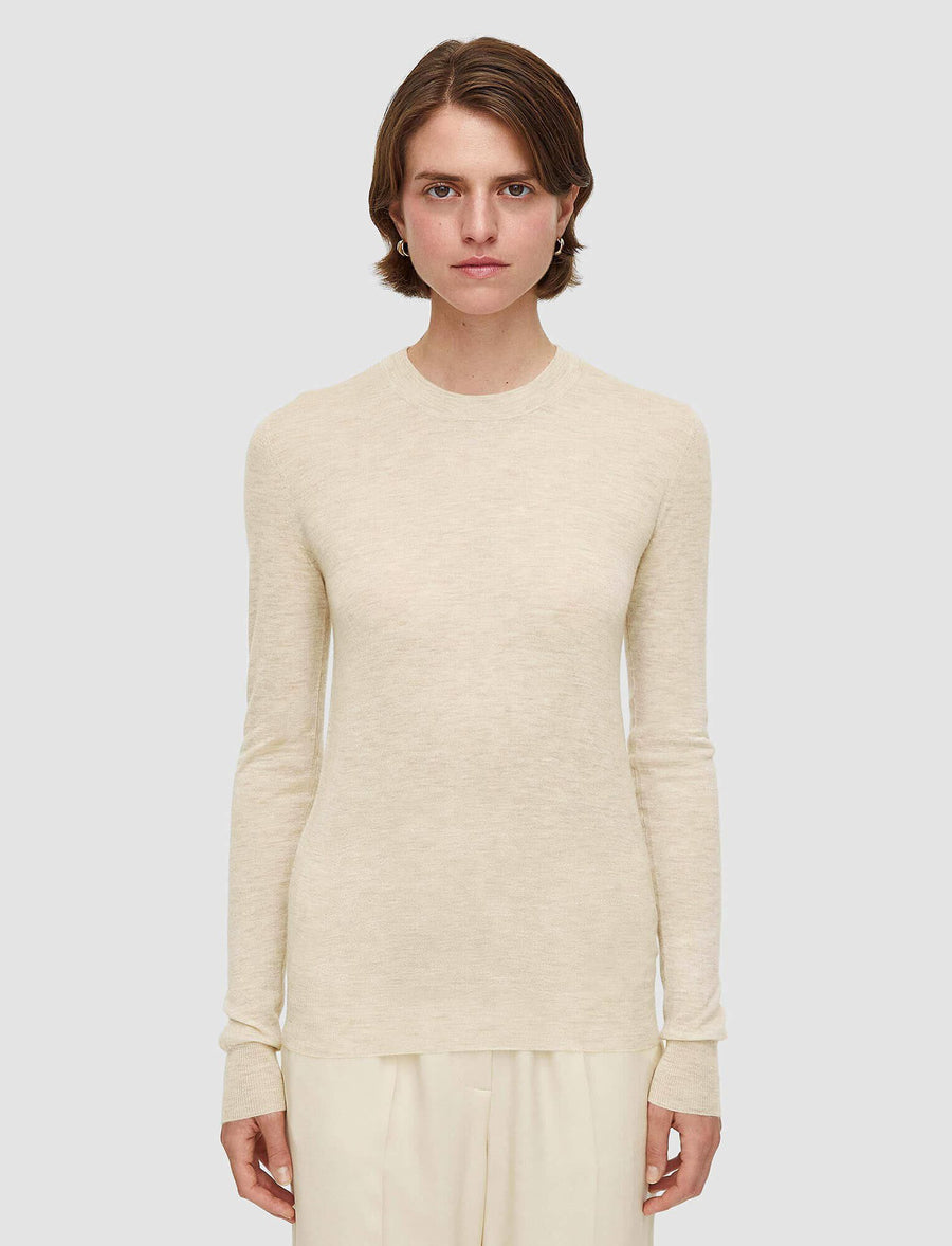 Cashair Round Neck Jumper - Oat Melange