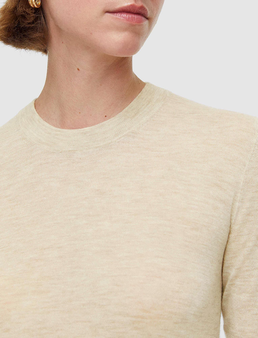 Cashair Round Neck Jumper - Oat Melange