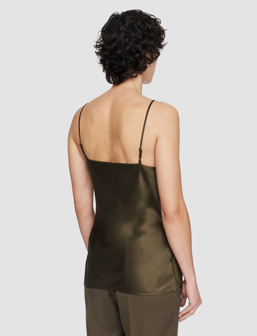 Silk Satin Clea Camisole - Hass Avocado