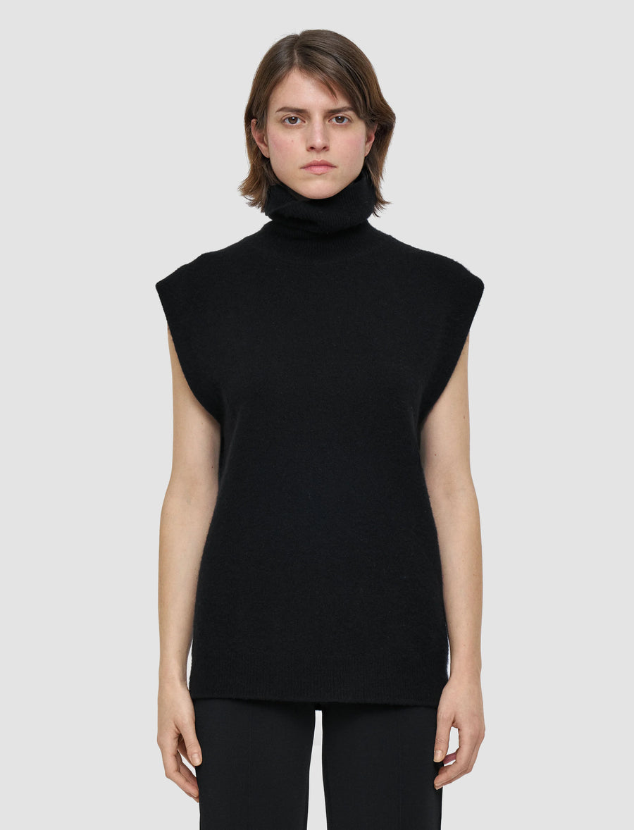 Brushed Cashmere Vest - Black
