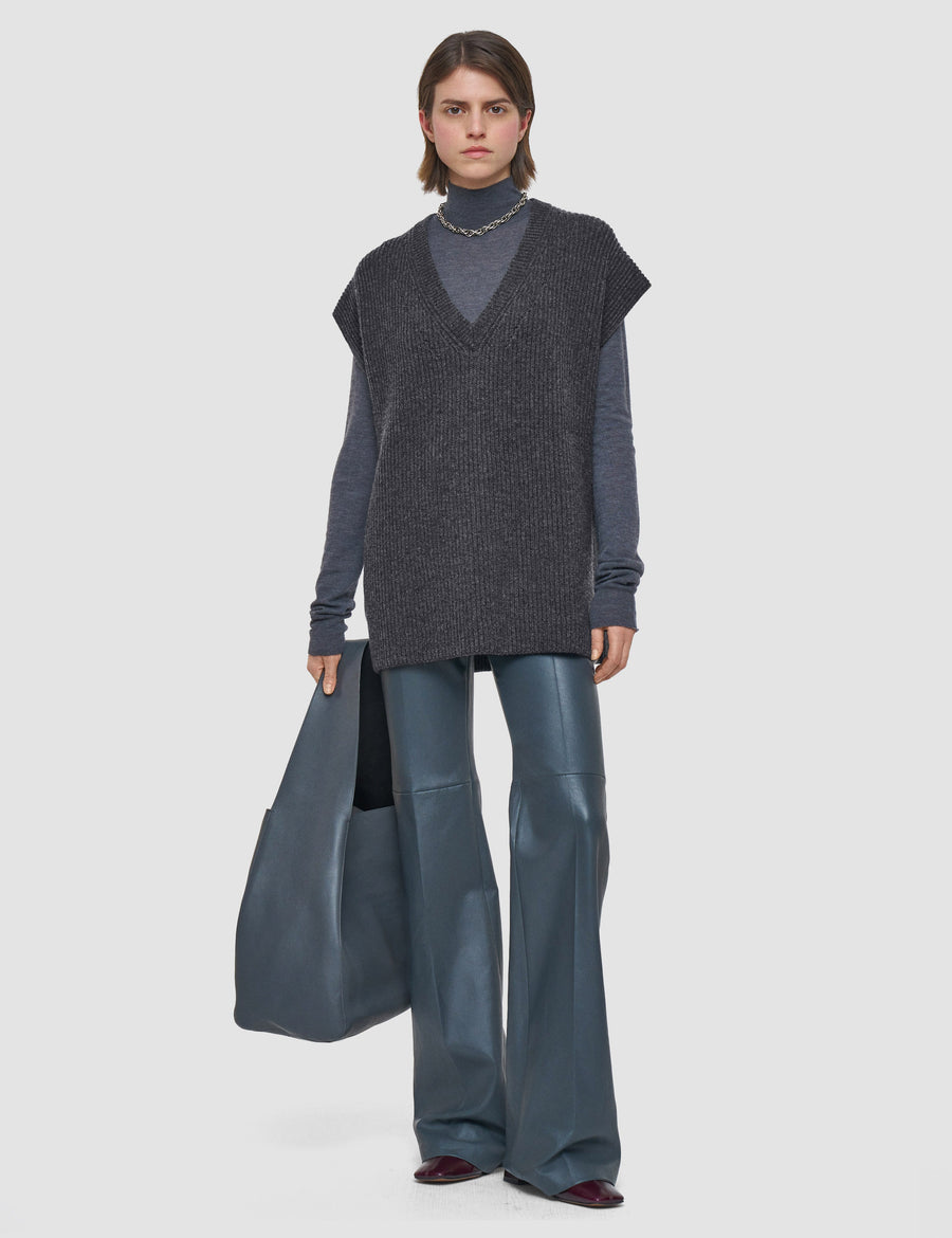 Light Cardigan Stitch Vest - Smoke