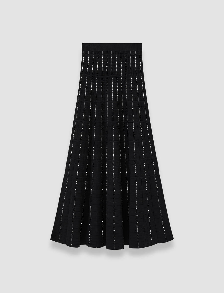 Fragmented Stripes Skirt - Black/Ivory