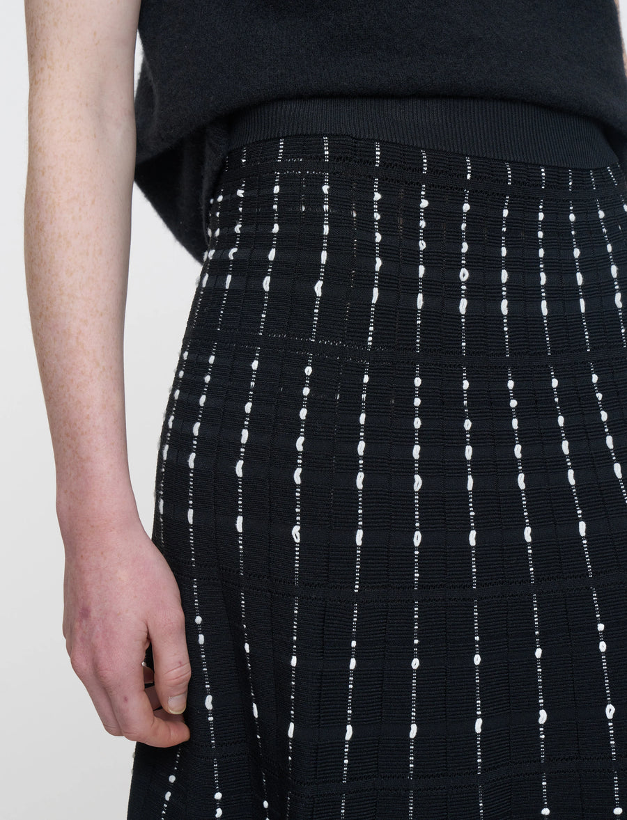 Fragmented Stripes Skirt - Black/Ivory
