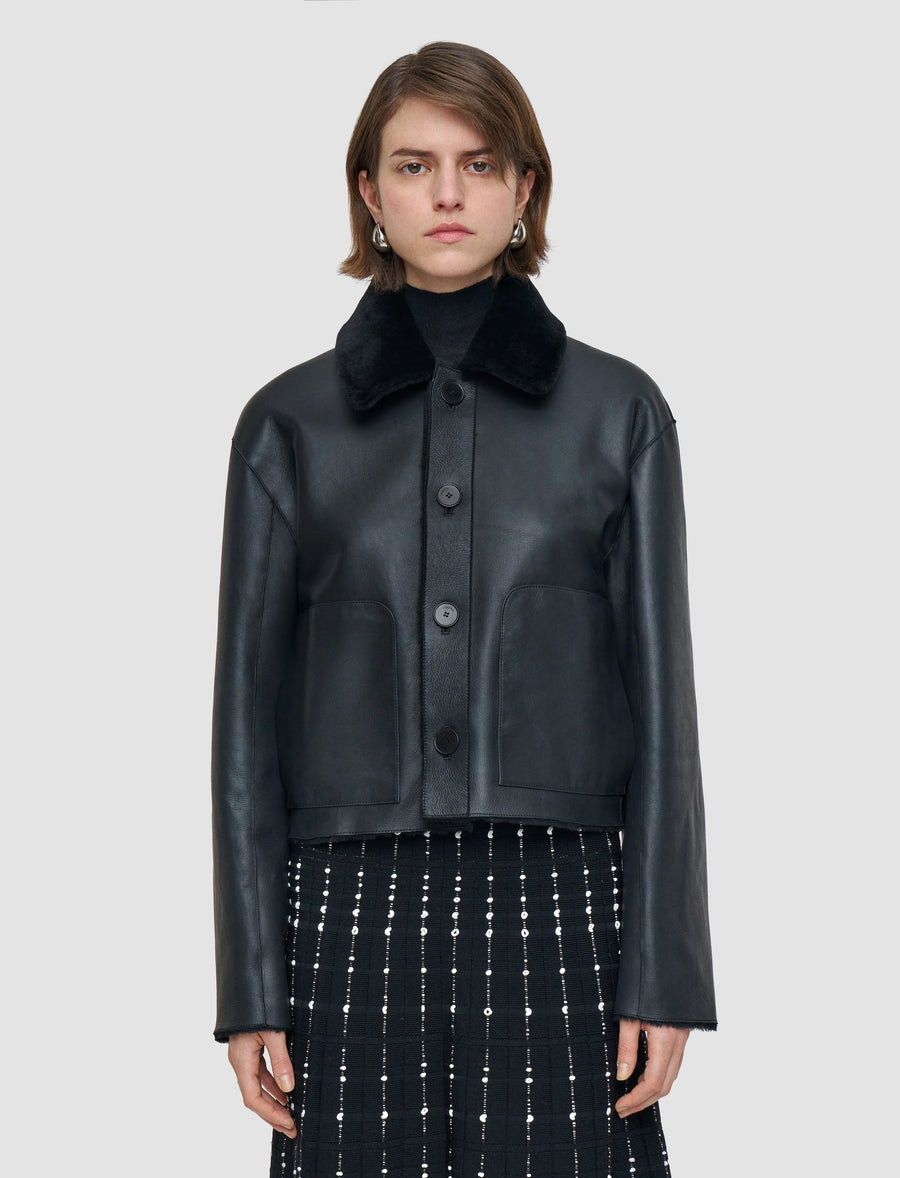 Alloway Reversible Soft Shearling Jacket - Black