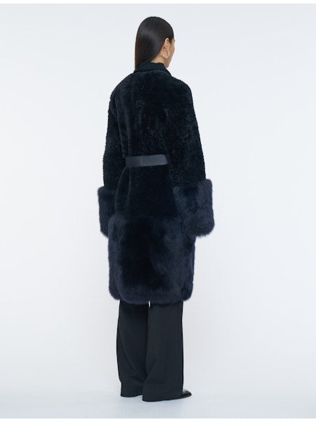 Tina Coat Shearling Combo - Dark Smoke