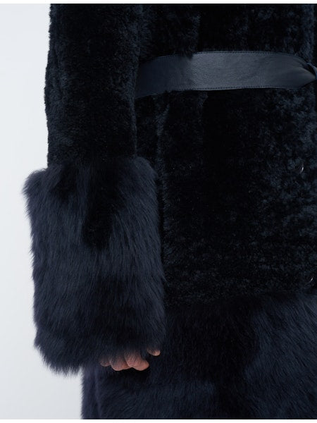 Tina Coat Shearling Combo - Dark Smoke