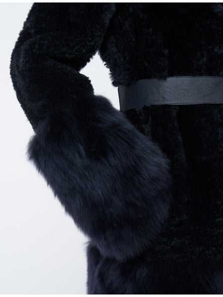 Tina Coat Shearling Combo - Dark Smoke