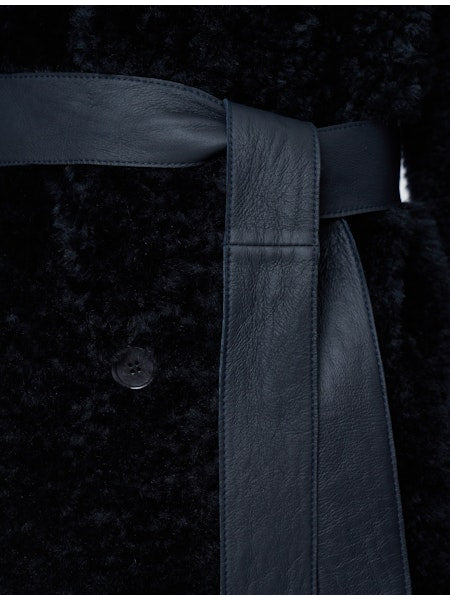 Tina Coat Shearling Combo - Dark Smoke