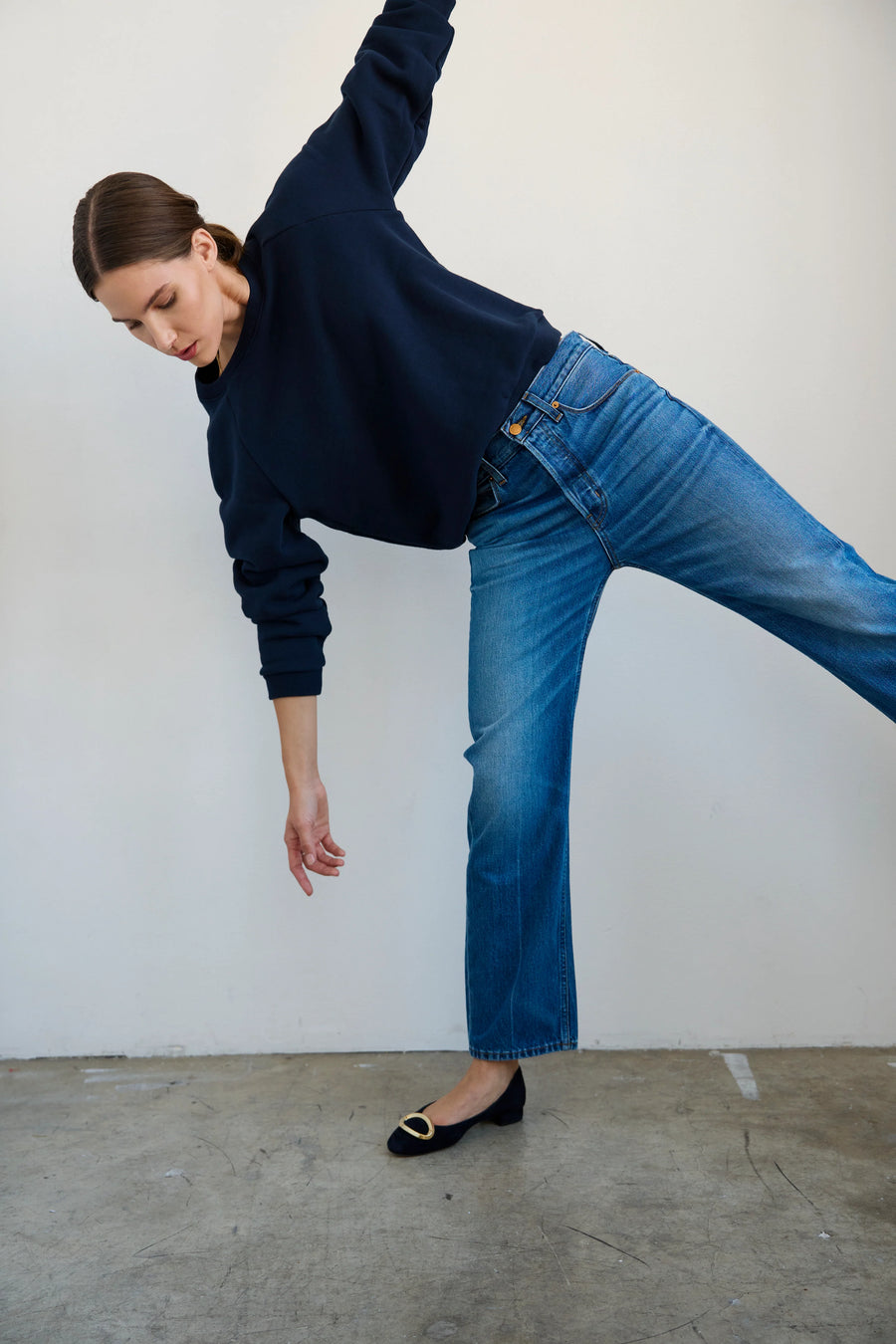 The Lady - Navy Suede