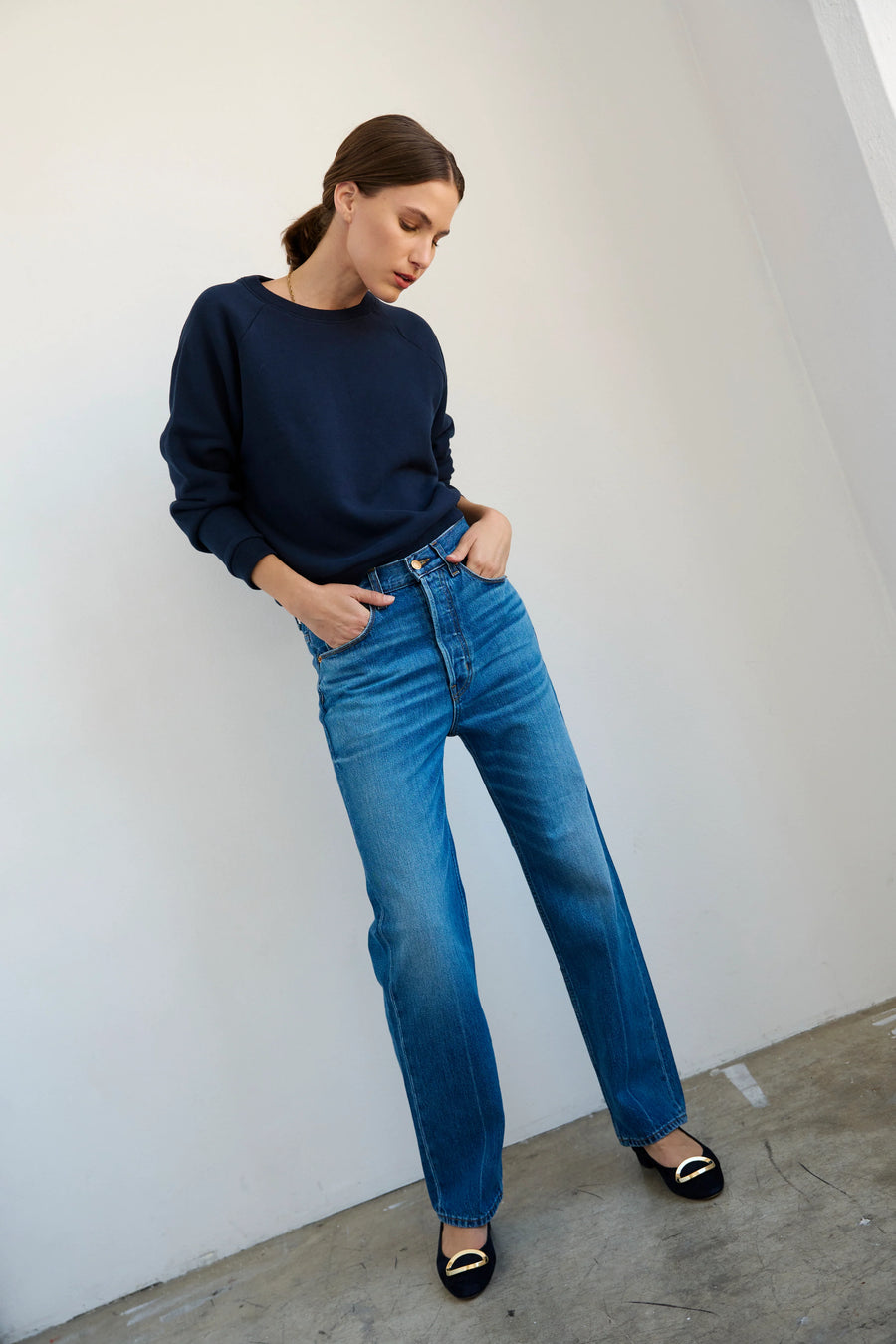 The Lady - Navy Suede