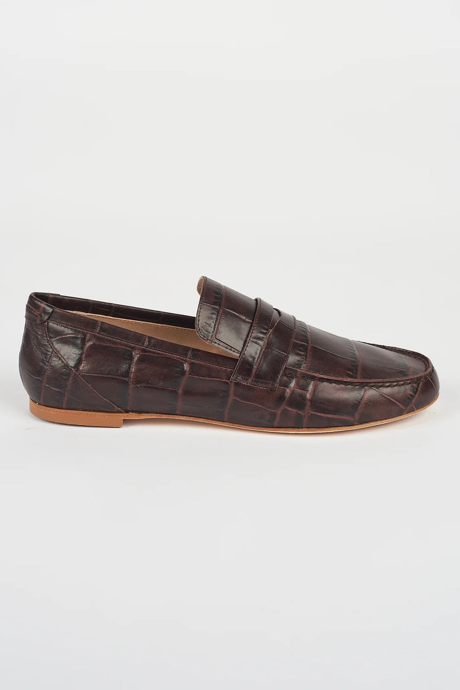 The Penny Loafer - Espresso Croc