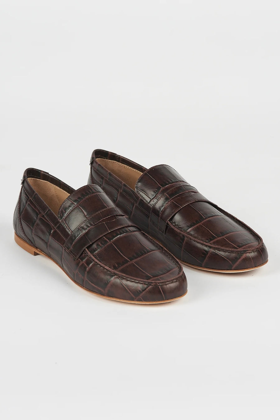 The Penny Loafer - Espresso Croc