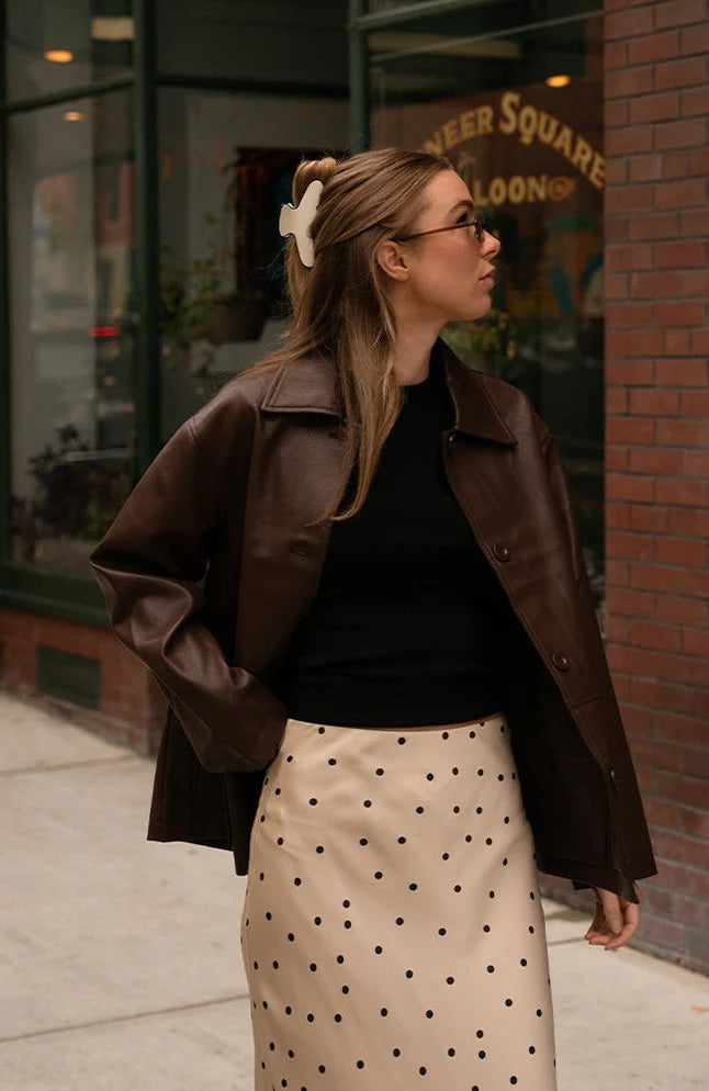 Amelie Claw Clip - Black | White