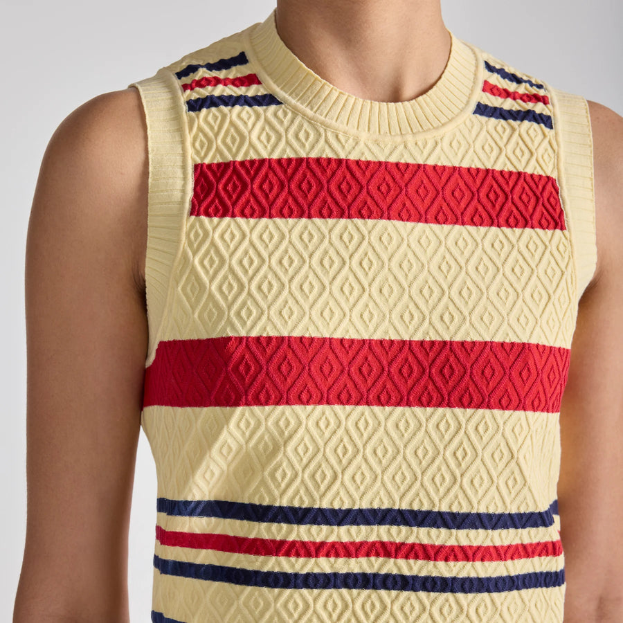 Annette Tank - Yellow Stripe (By Phone Order Only)