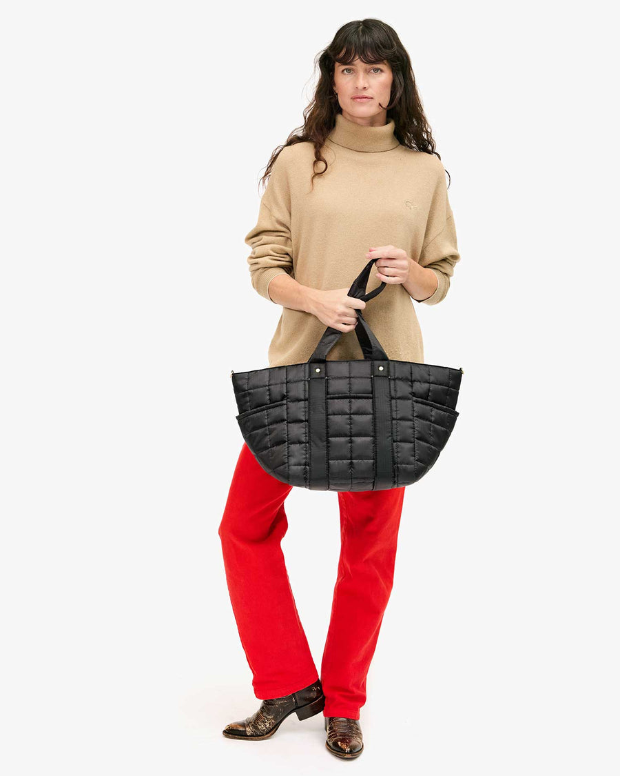 Le Box Tote Sportif - Black Quilted Ripstop