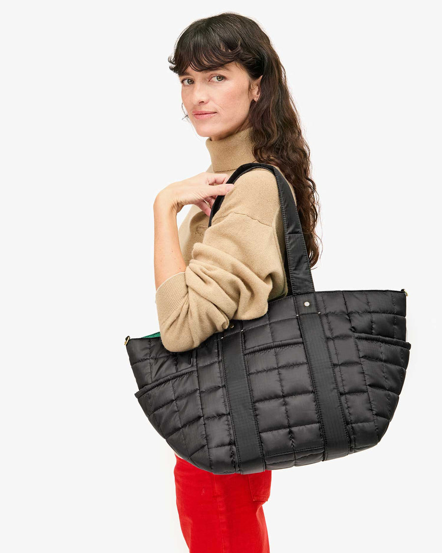 Le Box Tote Sportif - Black Quilted Ripstop