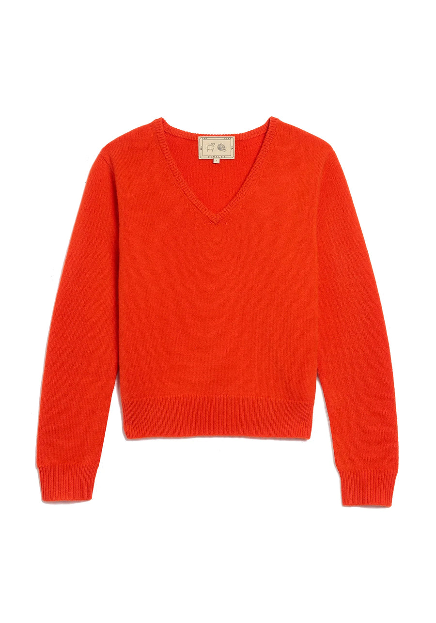 Lia Cashmere Sweater - Red Orange