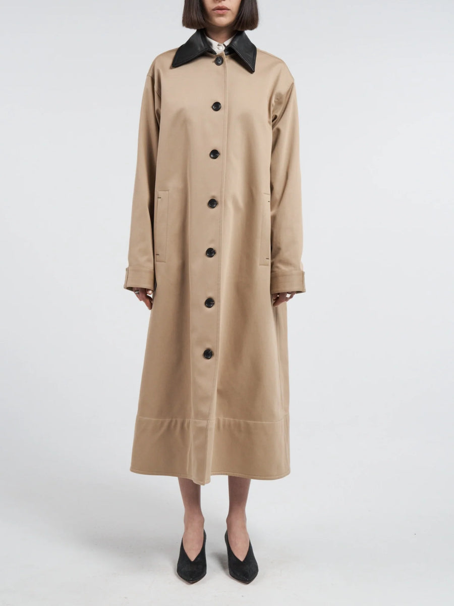 A-Line Swing Coat - Khaki
