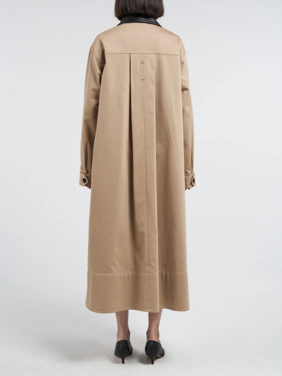 A-Line Swing Coat - Khaki