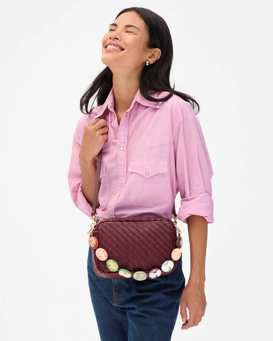 Marisol Cassis Woven Zig-Zag - Cassis