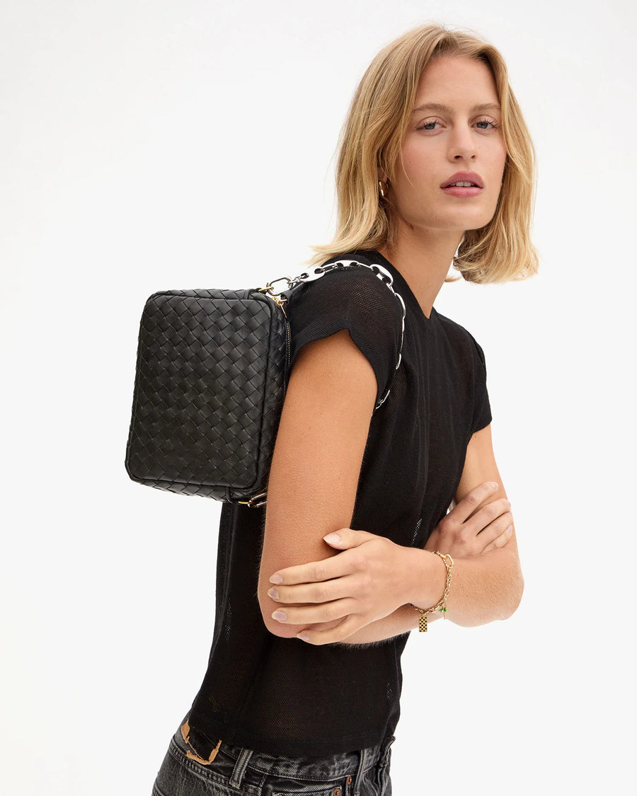 Midi Sac - Black Diagonal Woven