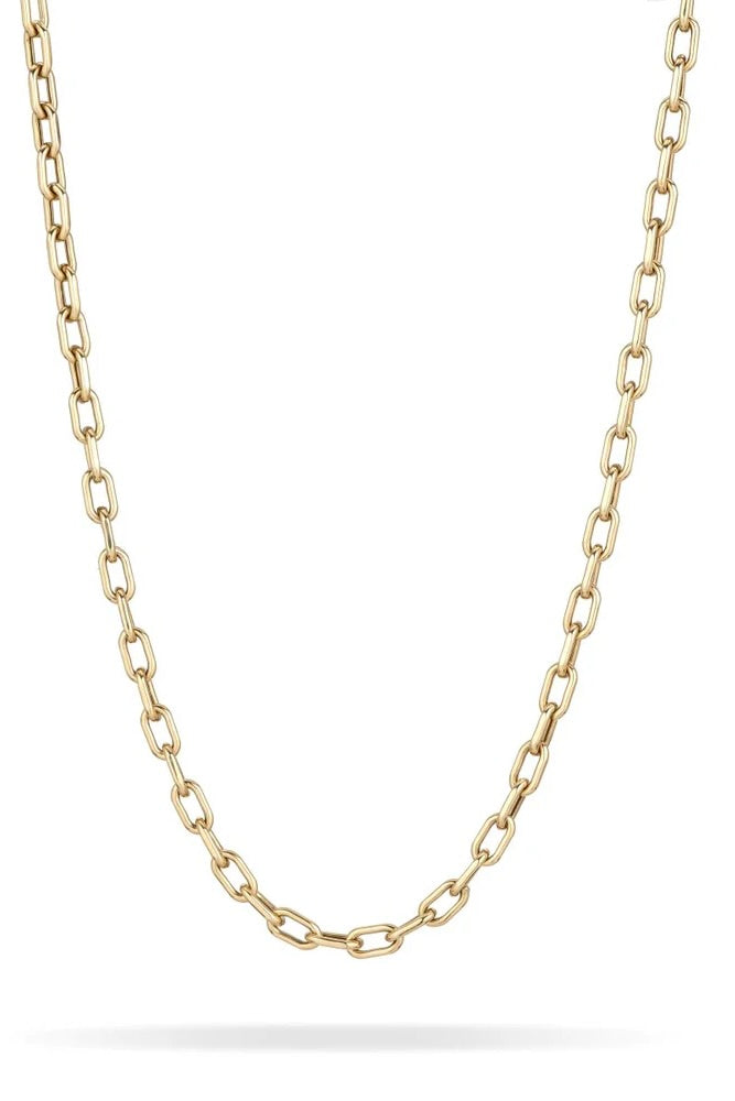 18" 4mm Italian Chain Link Necklace - 14K Yellow Gold