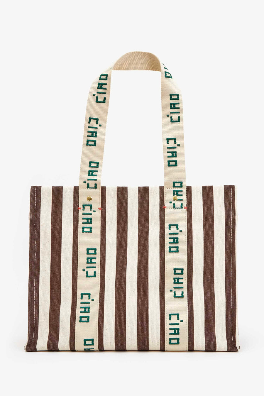 Noémie Bag - Natural & Mocha Striped Canvas